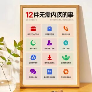 12件无需内疚的事家庭摆件送孩子朋友闺蜜学生励志相框桌面摆台