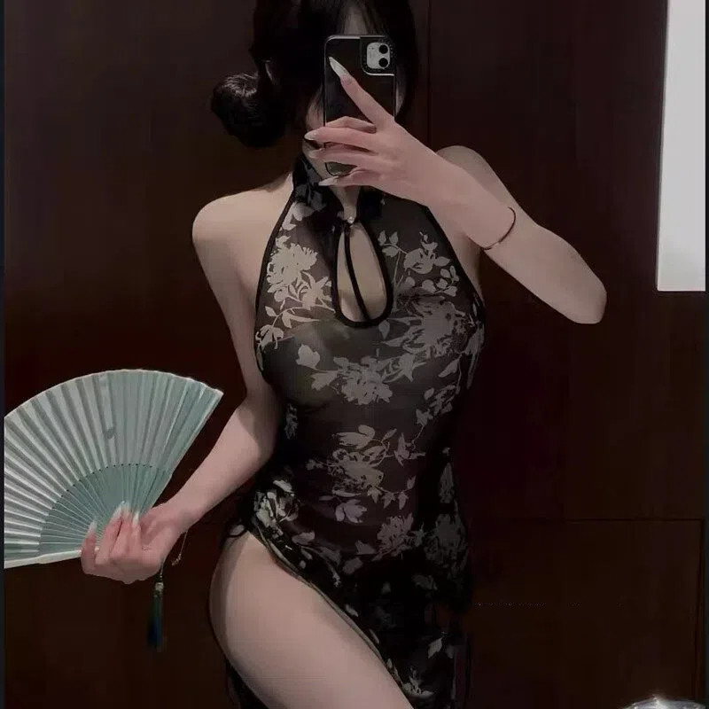 夏季情趣薄款透视大码旗袍战袍