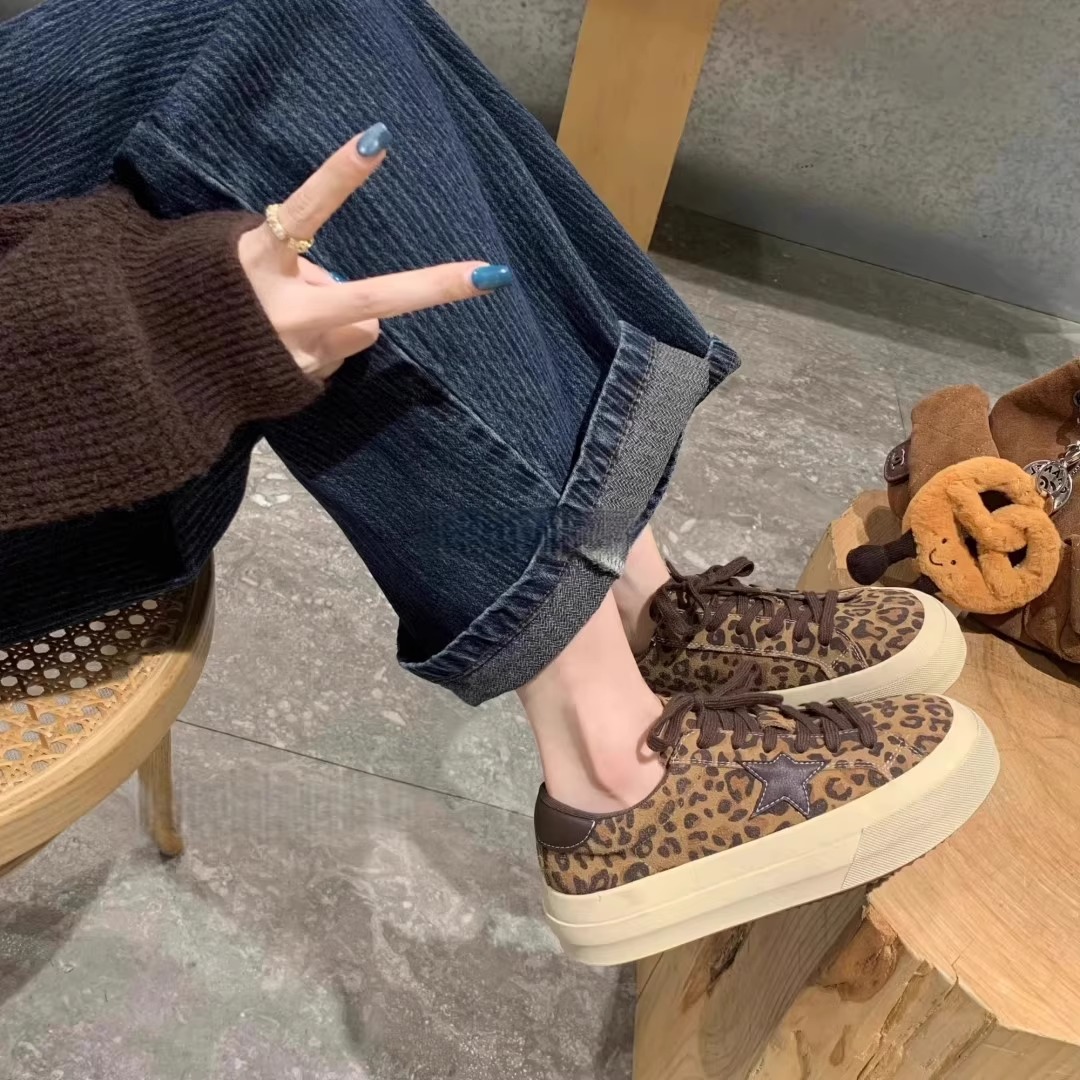 025秋冬百搭圆头厚底加绒德训鞋