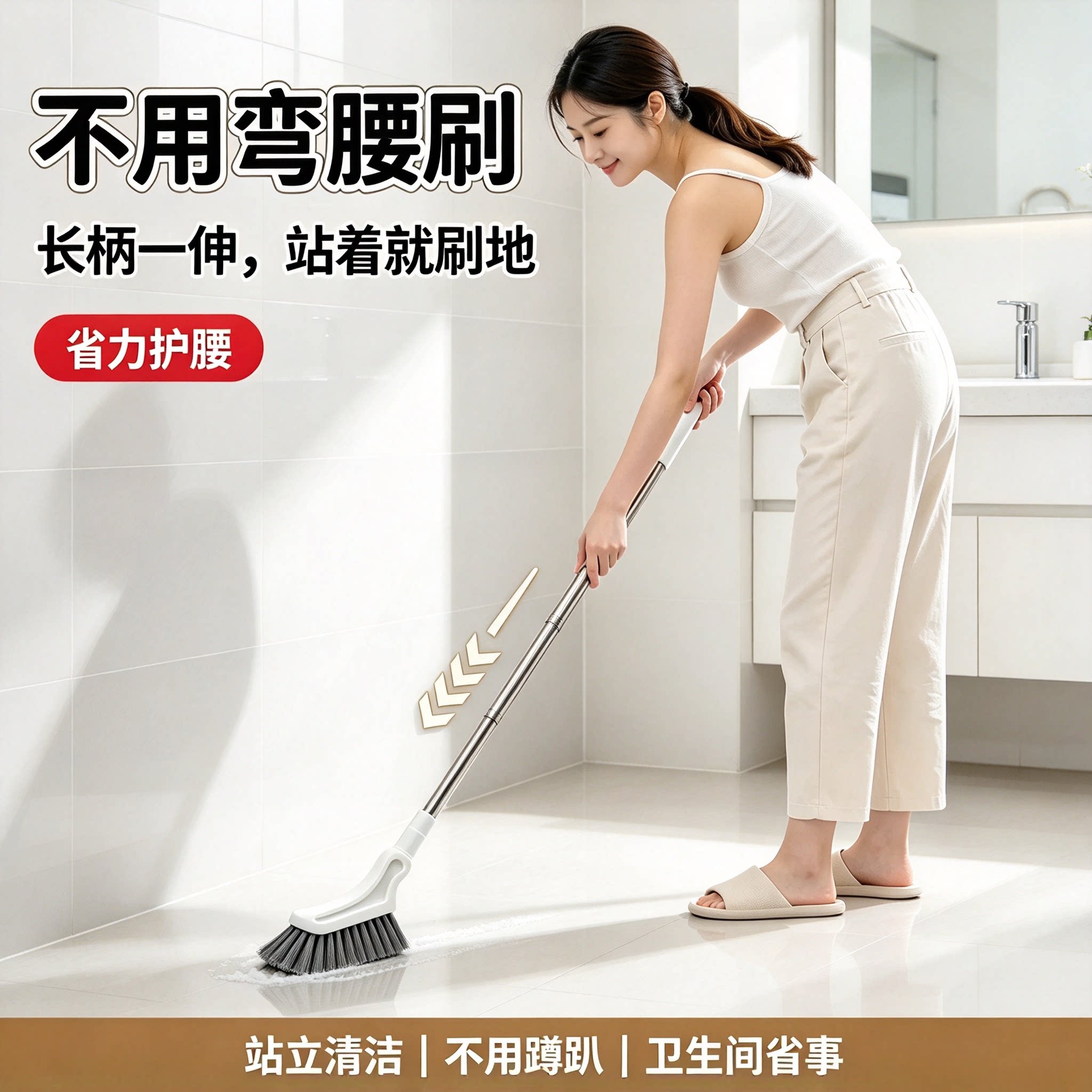 伸缩缝隙清洁刷长柄窗缝地缝刷卫生间浴室死角清洁神器家用新款刷