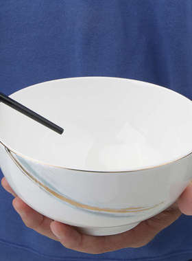 敏杨 梦飞扬骨瓷新中式碗盘家用碗碟套装乔迁餐具陶瓷轻奢面碗