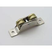 无门槛无底边框塑钢推拉门滑轮凹槽滚轮铜轨道门窗高脚轴承下滑轮