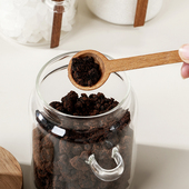 糖罐家用玻璃密封储物罐带勺高颜值装 白沙糖罐子白砂糖红糖储存罐