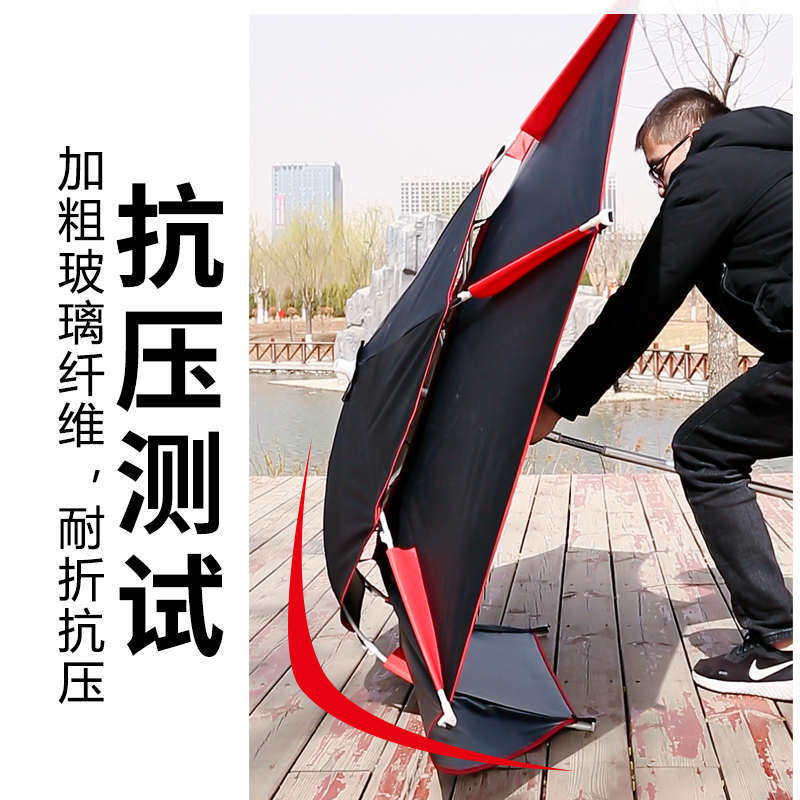 钓鱼伞加厚防雨防风暴雨防紫外线垂钓遮阳黑胶2.4米双层折叠万向