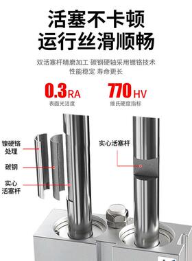 TN双轴双杆气缸双倍大推力大缸径TN25/32/40*10X20气动TN双推气缸