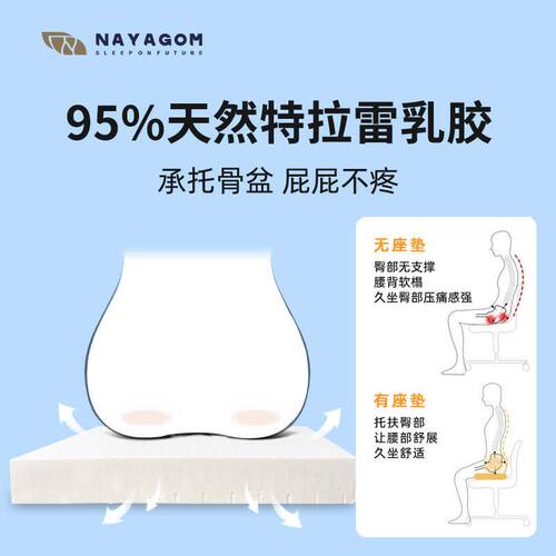 NAYAGOM/楠伢宫冰乳酪坐垫特拉雷乳胶坐垫加厚办公室久坐学生