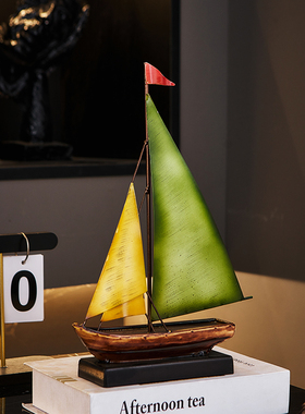 创意一帆风顺帆船模型摆件客厅电视柜酒柜办公室桌轻奢高档装饰品
