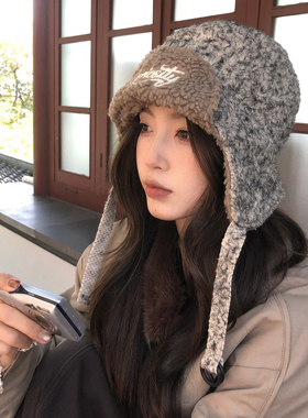 【猫仔kitten】羊羔毛雷锋帽女2025年新款护耳帽保暖复古毛绒冬季