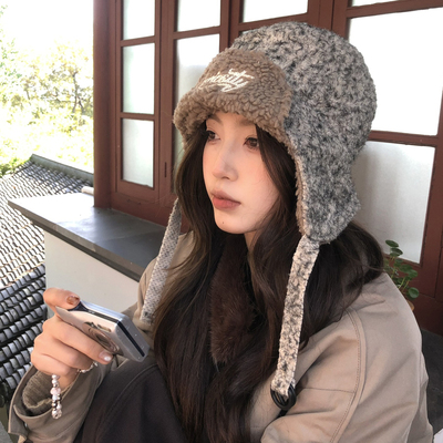 【猫仔kitten】羊羔毛雷锋帽女2025年新款护耳帽保暖复古毛绒冬季