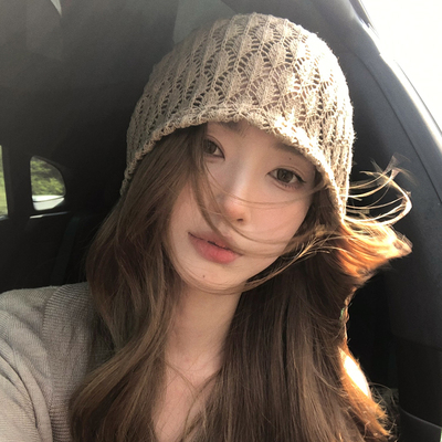 【猫仔kitten】复古镂空包头帽子手工编织薄款透气套头帽女个性