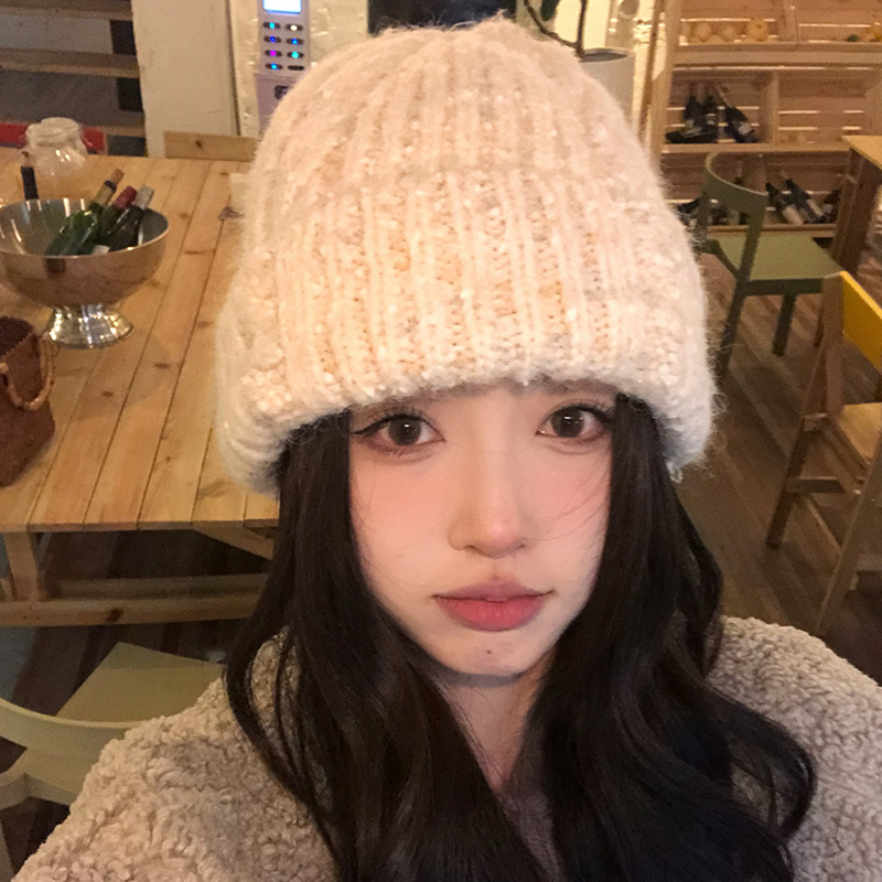 【猫仔kitten】简约针织毛线帽2024年冬季新款韩版百搭套头帽子女