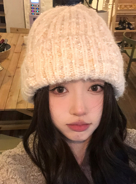 【猫仔kitten】简约针织毛线帽2024年冬季新款韩版百搭套头帽子女