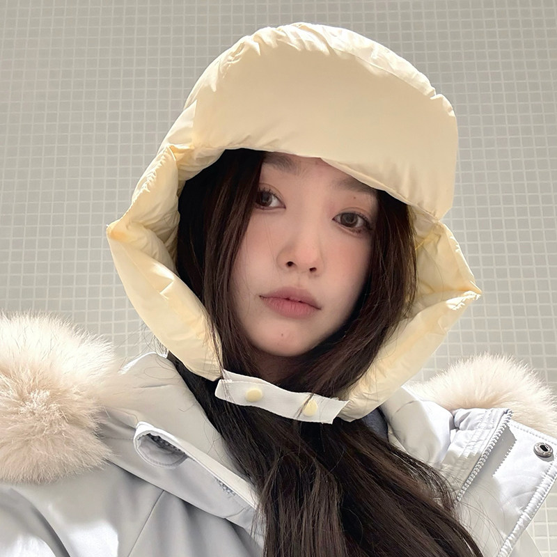 【猫仔kitten】冬季保暖羽绒雷锋帽户外骑行防风护耳轻盈加棉帽子
