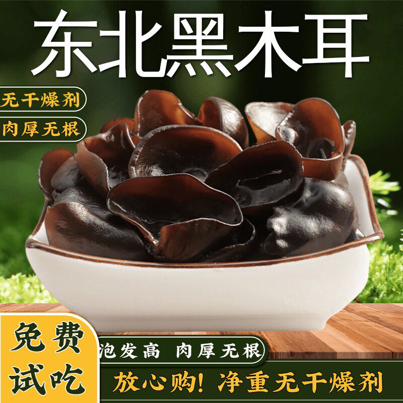 木耳椴木黑木耳干货小碗耳野生秋木耳无根干木耳500g散装农家特产