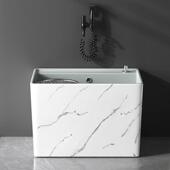 石纹灰家用阳台拖把池双驱动洗脱一体墩布池庭院卫生间洗拖布池盆