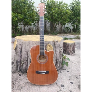 新手自學成人入門級練習吉他樂器 民謠單板木吉他38寸41寸Guitar