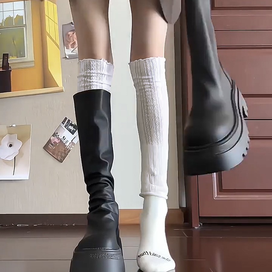 蕾丝袜套女春秋堆堆袜白色小腿袜搭配靴子显瘦腿套芭蕾风袜子长袜