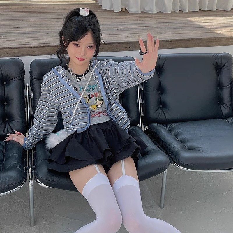 性感甜美自制天鹅绒一体吊带袜纯欲长筒袜子美甜酷jk高筒袜