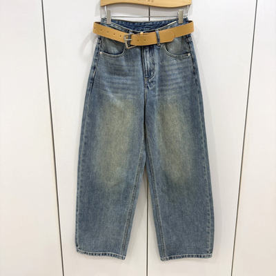 佐伊娜S92040欧洲站2026春时尚百搭宽松显瘦气质高腰直筒牛仔裤女