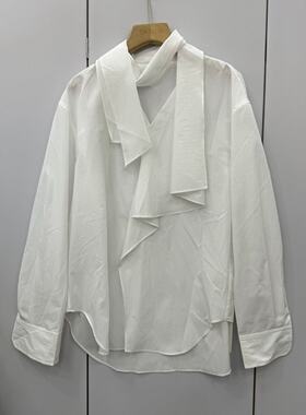 QYY26002欧洲站2026春新款时尚设计感宽松显瘦百搭纯色衬衫上衣女