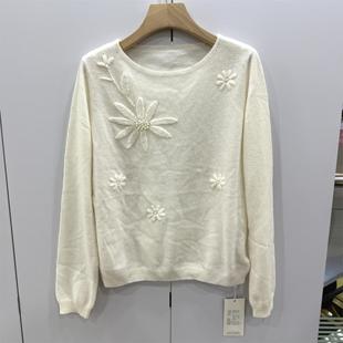 甜美洋气烫钻立体花针织衫 527 欧洲站2025秋欧货高端时尚 1001