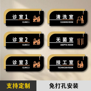 口腔诊所标识牌牙科诊室门牌定制医院科室牌儿童VIP综合诊室清洗消毒无菌供应室技工CT室候诊室医废间标志牌