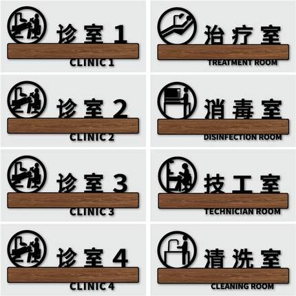 VIP诊室标识牌口腔诊所门牌牙科医院科室标识牌贴消毒清洗打包室种植无菌灭菌室技工正畸儿童诊室标志定制做
