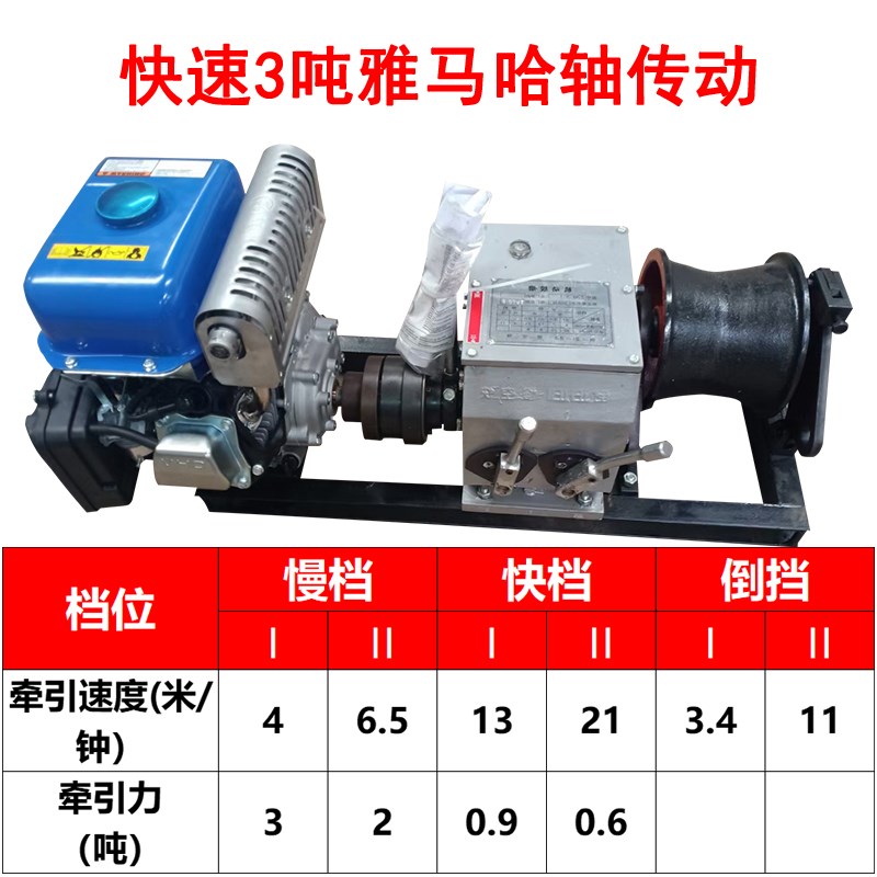 机动绞磨机汽油柴油雅马哈湘潭快速绞磨机5吨t电缆放线电力牵引机