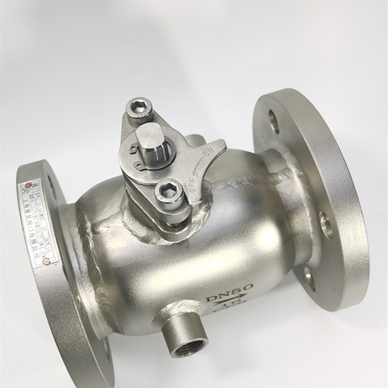 BQ41F-16P铸钢/304不锈钢一体式夹套保温高温法兰球阀RDN25 50 10