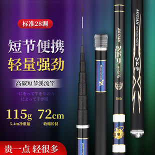 鱼杆 超硬短节手竿 高碳素28调溪流竿 鲫鱼鲤鱼4.5米7.2
