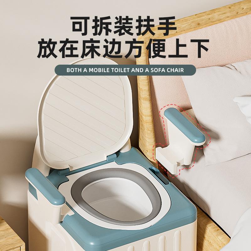 新款直销可折叠老人马桶孕妇成人坐便器室内防臭便携式便盆家用痰