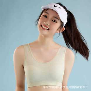 直销少女内衣发育期运动背心文胸学生初中生高中生内搭胸垫裹 新款