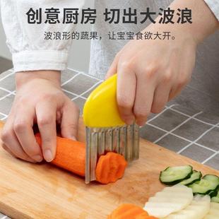 直销现货创意土豆切pp手柄不锈钢手动家用薯条切条器波浪形厨 新款