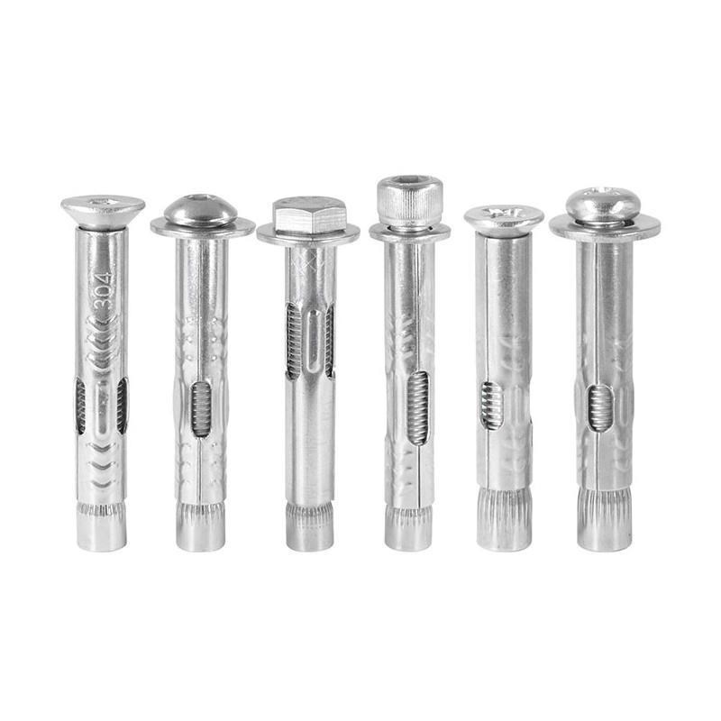 内膨胀螺丝M8十i字圆头M6加长爆螺栓30沉10不锈钢M4炸头外六角镀