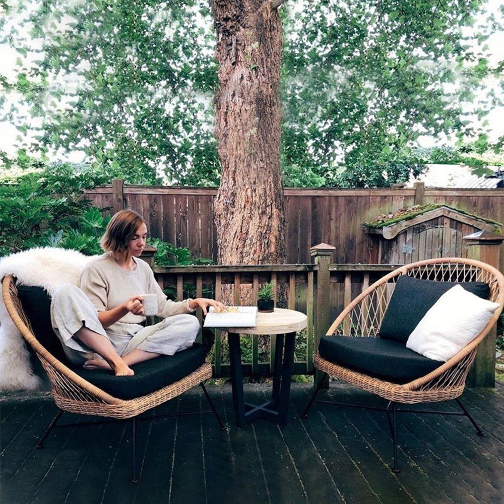 户外藤椅茶几室外阳台小沙发躺椅露台庭院家用休闲藤编桌椅套装