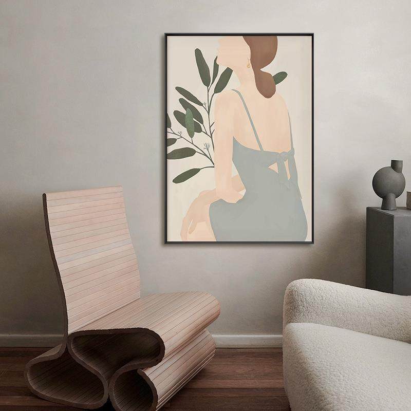 花柔百媚现代抽象客厅装饰画简约人物植物插画大幅沙发卧室挂画,清洗/食品/商业设备,风口/风叶/风机配件,淘宝优惠券,粉丝福利购,淘宝优惠卷