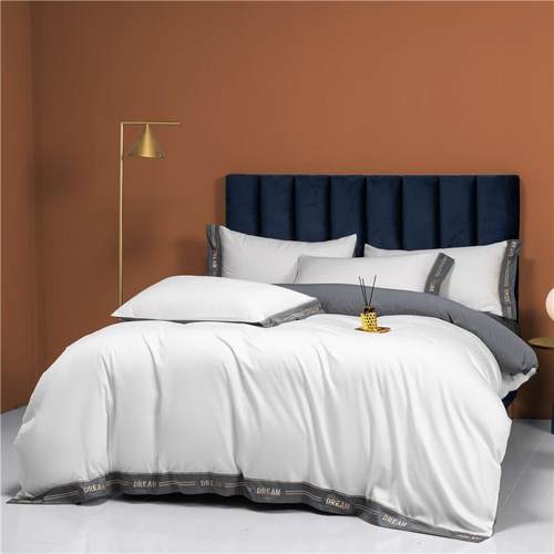 40S长绒棉全棉绣花四件套纯棉宽边刺绣套件全棉双人床单款四件套