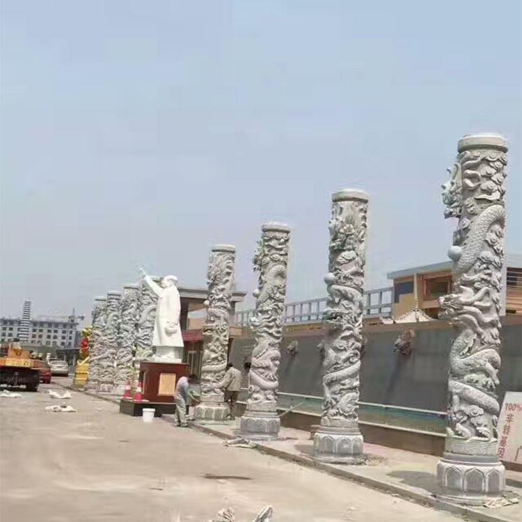 华表龙柱石雕盘龙文化柱大理石广场华表龙柱石材龙柱雕刻可安装