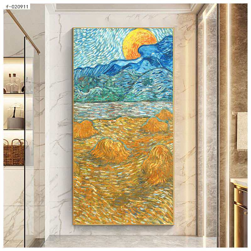 梵高油画入户玄关装饰画抽象派客厅走廊过道壁画晶瓷挂画晶瓷工艺图片