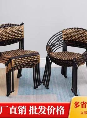藤椅单人椅子藤编家用小藤椅室外阳台户外休闲小腾椅靠背椅仿滕椅