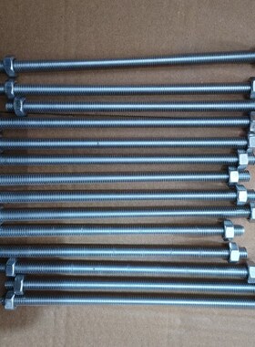 加长螺丝钉镀锌外六角穿墙罗丝杆M12超长六方螺栓螺母套装大全