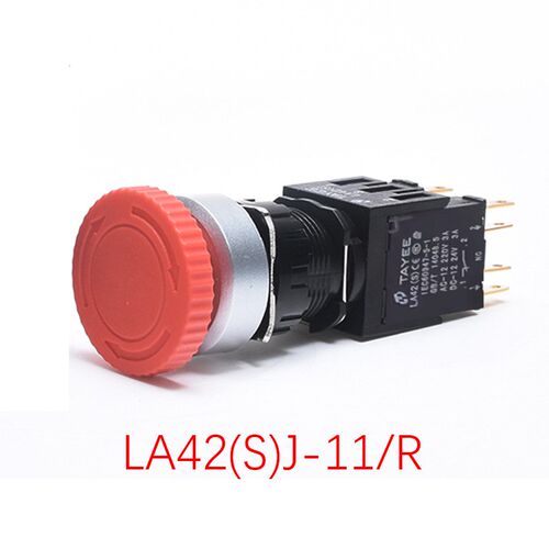 TAYEE天逸 LA42(S)J-11/R 急停按钮小型自锁蘑菇按钮开关孔径16mm
