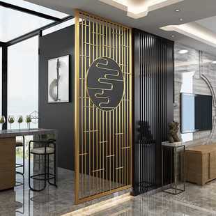 镂空隔断装 北欧金色铁艺屏风客厅简约座屏玄关门酒店餐厅时尚 饰架