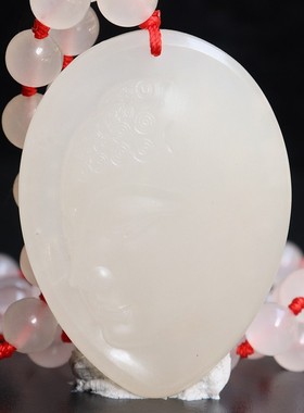 天然38*51*8mm 69g玉石挂牌 桂林鸡血玉石吊牌 高端上朗料玉化红