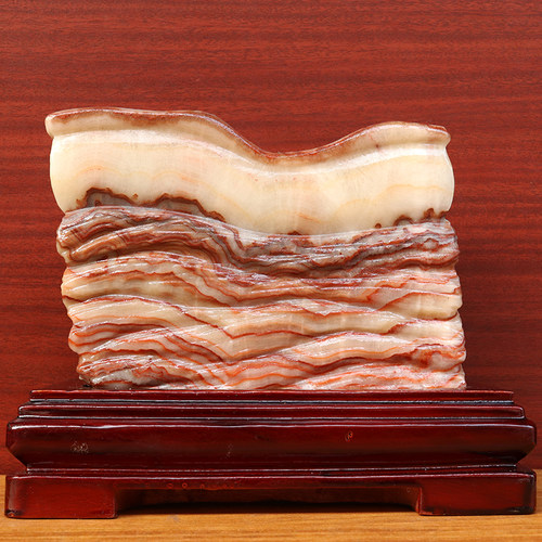 天然石材奇石摆件猪肉石23*18*6cm4540g五花肉桌面装饰雕刻石摆件