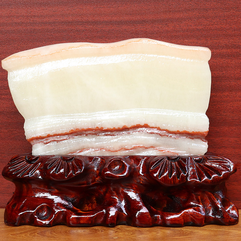 天然石材奇石摆件猪肉石19*16*2cm1448g五花肉桌面装饰雕刻石摆件,家居饰品,石雕,淘宝优惠券,粉丝福利购,淘宝优惠卷