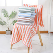 140x70cm 成人珊瑚绒条纹浴巾吸水柔软加厚珊瑚绒洗澡巾