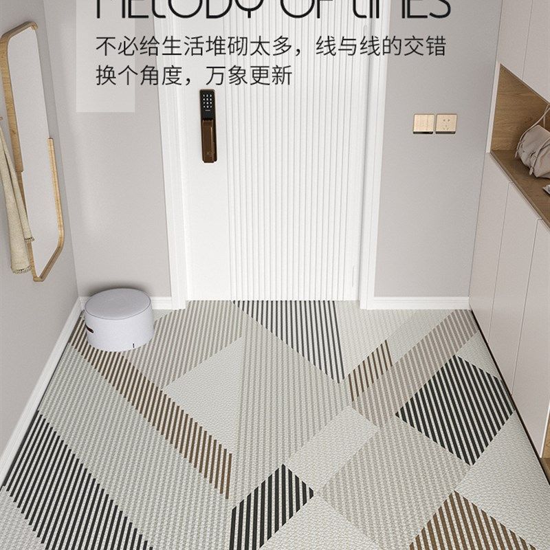 皮革入户门地垫简约风进门可擦免洗脚垫玄关门前门口防滑防水地毯