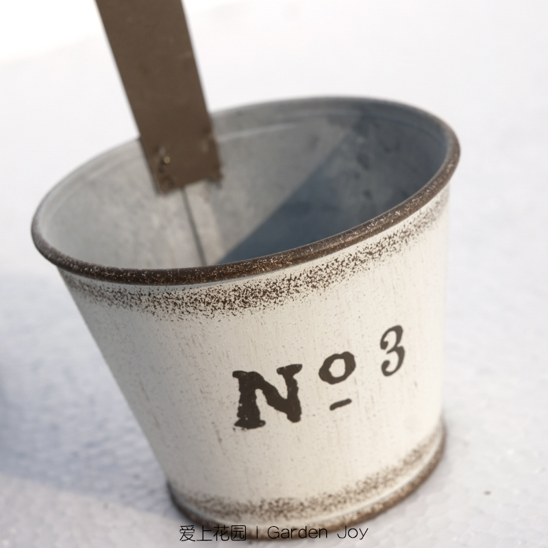 爱上花园 迷你勺子壁挂盆NO3 园艺杂货 铁皮花盒铁艺做旧花盆
