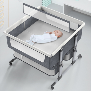 双胞胎婴儿床防压宝宝床边床可移动折叠睡篮新生儿双人床拼接大床